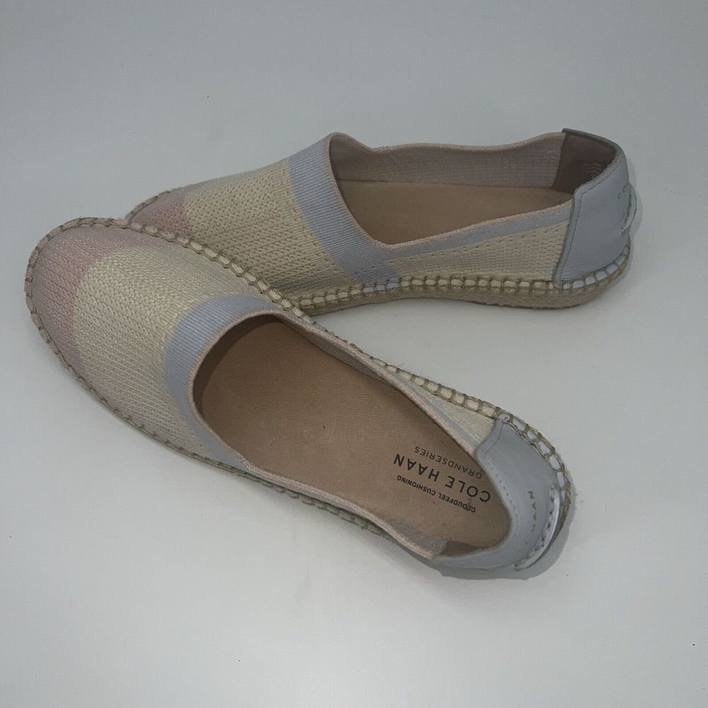Cole Haan pastel color block w leather heal Espadrilles Women's 9.5B